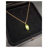 14KT Peridot and Gold Pendant Necklace