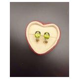 14KT Gold and Peridot Diamond Earrings