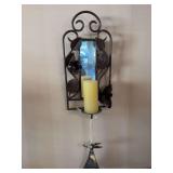 Iron Candle Sconce with Mirror Angel