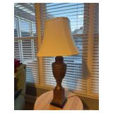 Vintage Wooden Carved Urn-Shaped Table Lamp