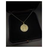 2010 “American Indian Relief Council" Sacagawea Coin Pendant and Sterling Silver Chain
