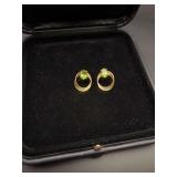 Gold Wired and Peridot Earrings