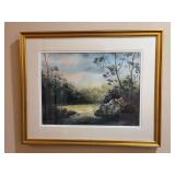 J. Strucko Landscape Print w/ Golden Frame