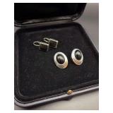 Silver and Black Silver Earrings