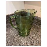 Vintage Hazel-Atlas Avocado Green Glass Pitcher