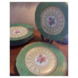 Eight 22KT Gilded Bavarian Tirschenreuth Dinner Plates
