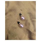 Pretty Pearl, Gold and Rhinestone Earrings