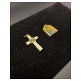 Gold Tone “Our Lady” and “Sacred Heart” Pendants