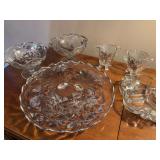 Unique Silver City Glass Co. with Silver Overlay Entertainer Set