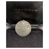 Sterling Silver Mayan Aztec Calendar Brooch Pendant