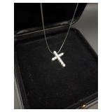 20CT Diamond 14KT Cross Necklace w/14KT Chain