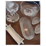 Princess House Crystal Spoon Holders, Porcelain Cradle, Decor Glass Bowl, Crystal and Glass Bowls