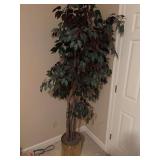 7’ Faux Tree in Brass Planter