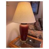 Gorgeous Brass and Blood Red Lamp