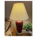 Beautiful Brass and Blood Red Lamp