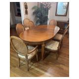 Terrific 8 Person Vintage Oak Dining Table with 8 Chairs