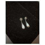Silver and Hematite Tear Drop Earrings