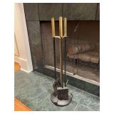 Sturdy Black and Gold Fireplace Tool Set