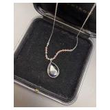 Silver and Crystal Beaded Necklace