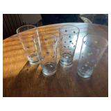 Four Polka-Dot Drinking Glasses