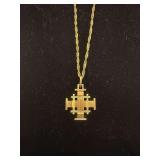 14KT Gold Cross and Chain Necklace