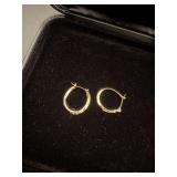 Gold and Rhinestone Hoop Earrings