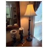 Beautiful Ornate Floral Design Candle Holders and Metal Table Tamp