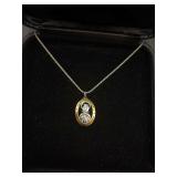 14KT Saint Patricia Gold and Silver Pendant Necklace