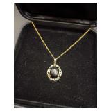 14KT Gold and Onyx Greek-Style Pendant and Chain