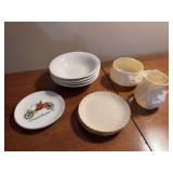 Various Beautiful Lenox Trinket Dishes, Rare Irish Belleek Pottery and White Stoneware Dishes