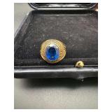 St. John the Evangelist in Pittston, PA Ring with Blue Gem 10K