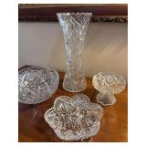 “American Brilliant” Crystal and Cut Glass Bowls Vase and Tray for Every Occasion