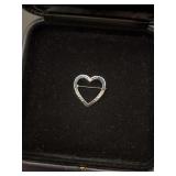 SS Vintage Floral Etched Open Heart Brooch