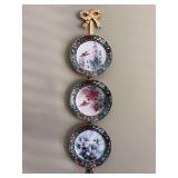 3 Lena Liu Fine China Plates with Gold Plate Hanger