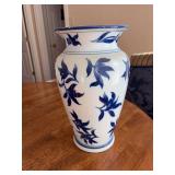 1’ Blue and White Ming Blue Leaf Vase