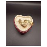 14KT Gold Diamond Cut Filigree Half Hoop Earrings