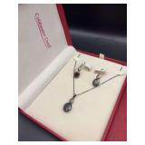 Great Coldwater Creek SS Garnet Necklace and Earrings