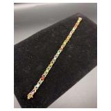 10KT Multi-Gemstone Tennis Bracelet