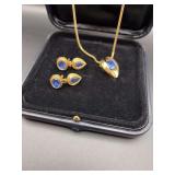 Stunning 14KT Tanzanite Necklace and Earrings