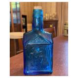 Vintage Wheaton 8” Cobalt Blue Glass Bottle Embossed “Paul Revere 1775”
