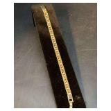 Beautiful vintage designer Yechang gold tone multi-colored tennis bracelet…..6-1/2”