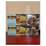 (2) HO Gauge ATHEARN Trains in miniature scale kits in original box…..1856 Santa Fe Standard Coach Kit (needs assembly completed) ￼and 1872 NYC Standard Observation Kit (corner of box is torn)