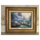 Authentic Thomas Kinkade “Julianne’s Cottage” dated edition oil on canvas print (2000) with COA…..part of the Kinkade Classics Collection…..17-1/2 x 14-1/2