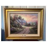 Authentic Thomas Kinkade “A Peaceful Time - Places In The Heart II” limited edition oil on canvas print (138/295) with Fine Art Ownership Portfolio/COA…..32 x 26-1/2