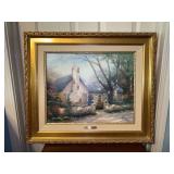 Authentic Thomas Kinkade “Morning Glory Cottage - Flower Cottages of Carmel I” limited edition oil on canvas gallery proof print (94/1240) with Fine Art Ownership Portfolio/COA…..28 x 24-1/2