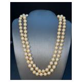 Gorgeous double strand of pearls with rhinestone encrusted clasp…..some stones are missing