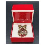 Beautiful Liz Claiborne Ornament and Bow Brooch in original box