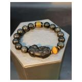 Pixiu Obsidian Tiger Eye Bead Wealth Bracelet from the Buddha Store