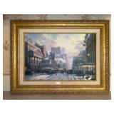 Authentic Thomas Kinkade “New York, Snow on Seventh Avenue, 1932” limited edition dated oil on canvas print (2001) with COA…..23-1/2 x 17-1/2
