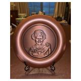 Continental Collectibles “The Butter Girl” by Norman Rockwell copper plate with COA…..8”D